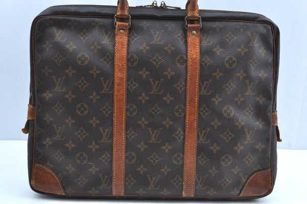 Authentic Louis Vuitton Monogram Porte Documents Voyage M40226 Briefcase K4069