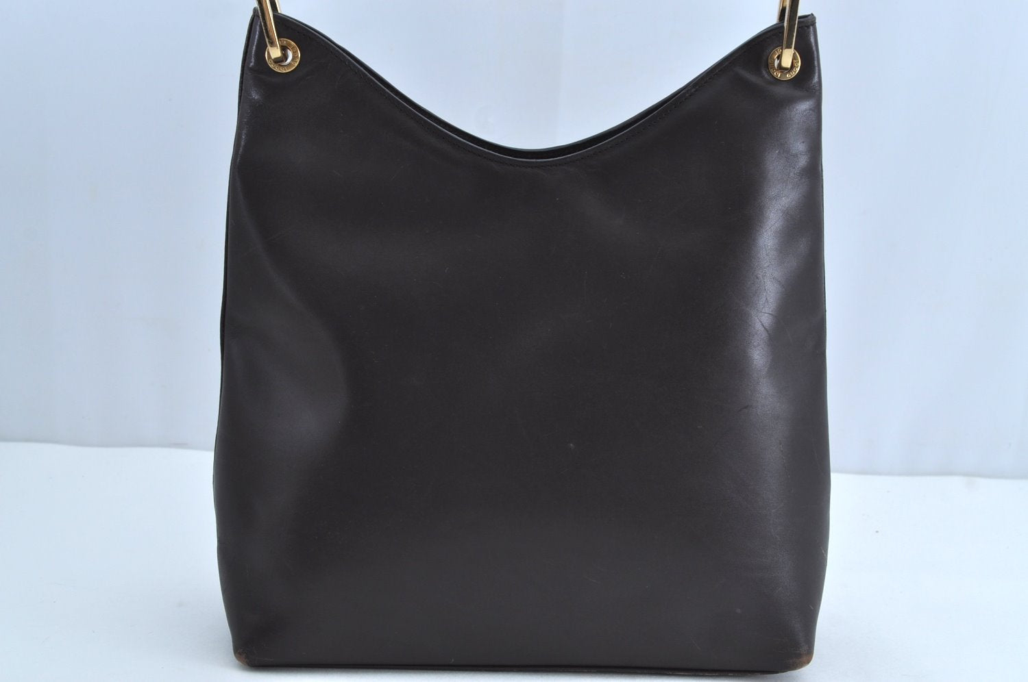 Authentic GUCCI Bamboo Shoulder Hand Bag Purse Leather 0013007 Brown K4070