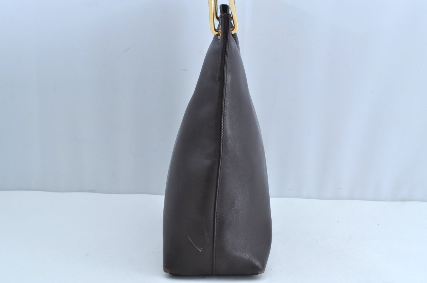 Authentic GUCCI Bamboo Shoulder Hand Bag Purse Leather 0013007 Brown K4070