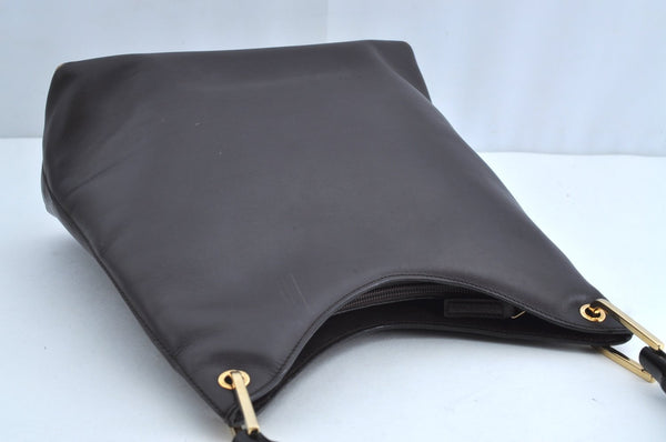 Authentic GUCCI Bamboo Shoulder Hand Bag Purse Leather 0013007 Brown K4070