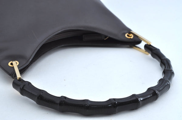 Authentic GUCCI Bamboo Shoulder Hand Bag Purse Leather 0013007 Brown K4070