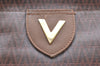Authentic MARIO VALENTINO V Logo Clutch Bag Purse PVC Brown K4076