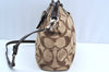 Authentic COACH Signature 2Way Tote Bag Canvas Leather F19203 Brown K4077