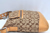 Authentic COACH Signature Shoulder Cross Bag Canvas Leather 9349 Brown K4078