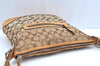 Authentic COACH Signature Shoulder Cross Bag Canvas Leather 9349 Brown K4078