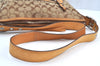 Authentic COACH Signature Shoulder Cross Bag Canvas Leather 9349 Brown K4078