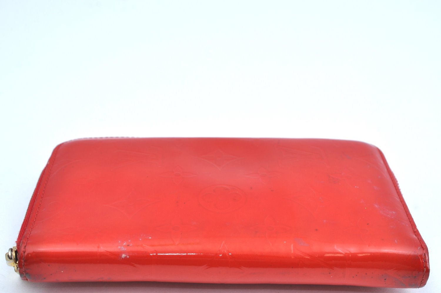 Authentic Louis Vuitton Vernis Eldridge Long Wallet Purse Red LV Junk K4083