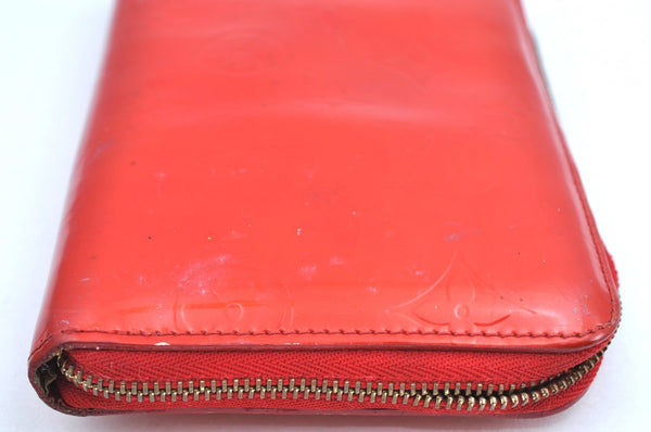 Authentic Louis Vuitton Vernis Eldridge Long Wallet Purse Red LV Junk K4083