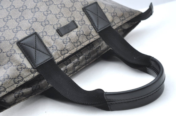 Authentic GUCCI GG Crystal Shoulder Tote Bag PVC Leather 131228 Blue K4088