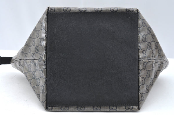 Authentic GUCCI GG Crystal Shoulder Tote Bag PVC Leather 131228 Blue K4088