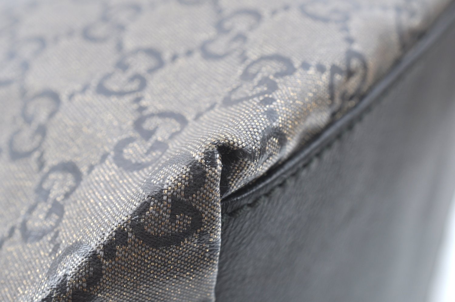 Authentic GUCCI GG Crystal Shoulder Tote Bag PVC Leather 131228 Blue K4088