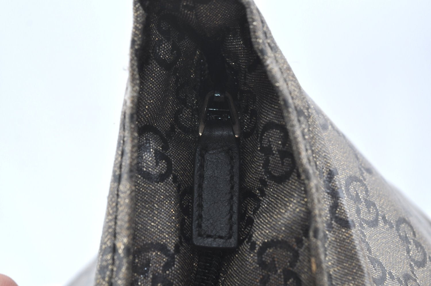 Authentic GUCCI GG Crystal Shoulder Tote Bag PVC Leather 131228 Blue K4088