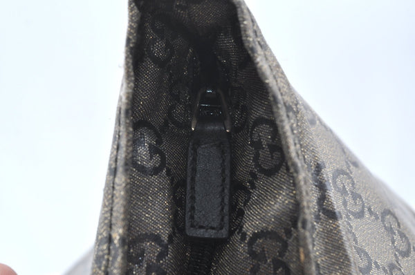 Authentic GUCCI GG Crystal Shoulder Tote Bag PVC Leather 131228 Blue K4088