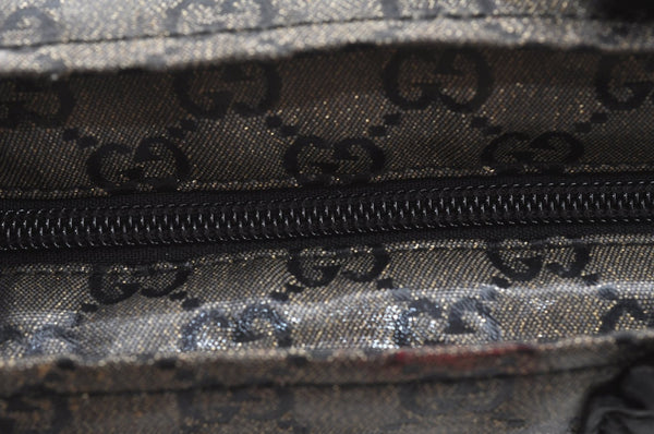 Authentic GUCCI GG Crystal Shoulder Tote Bag PVC Leather 131228 Blue K4088