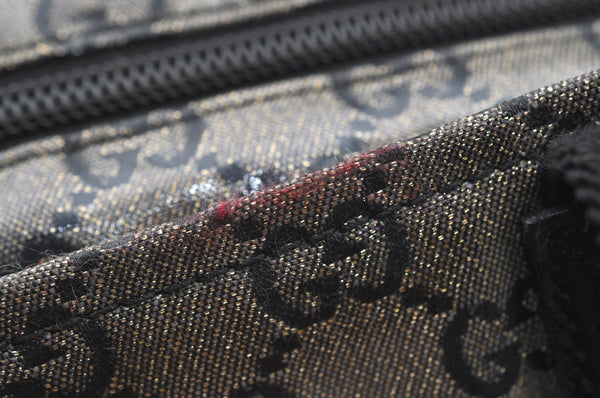 Authentic GUCCI GG Crystal Shoulder Tote Bag PVC Leather 131228 Blue K4088