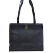 Authentic Salvatore Ferragamo Vara Shoulder Tote Bag Leather Navy Blue K4091