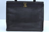 Authentic Salvatore Ferragamo Vara Shoulder Tote Bag Leather Navy Blue K4091