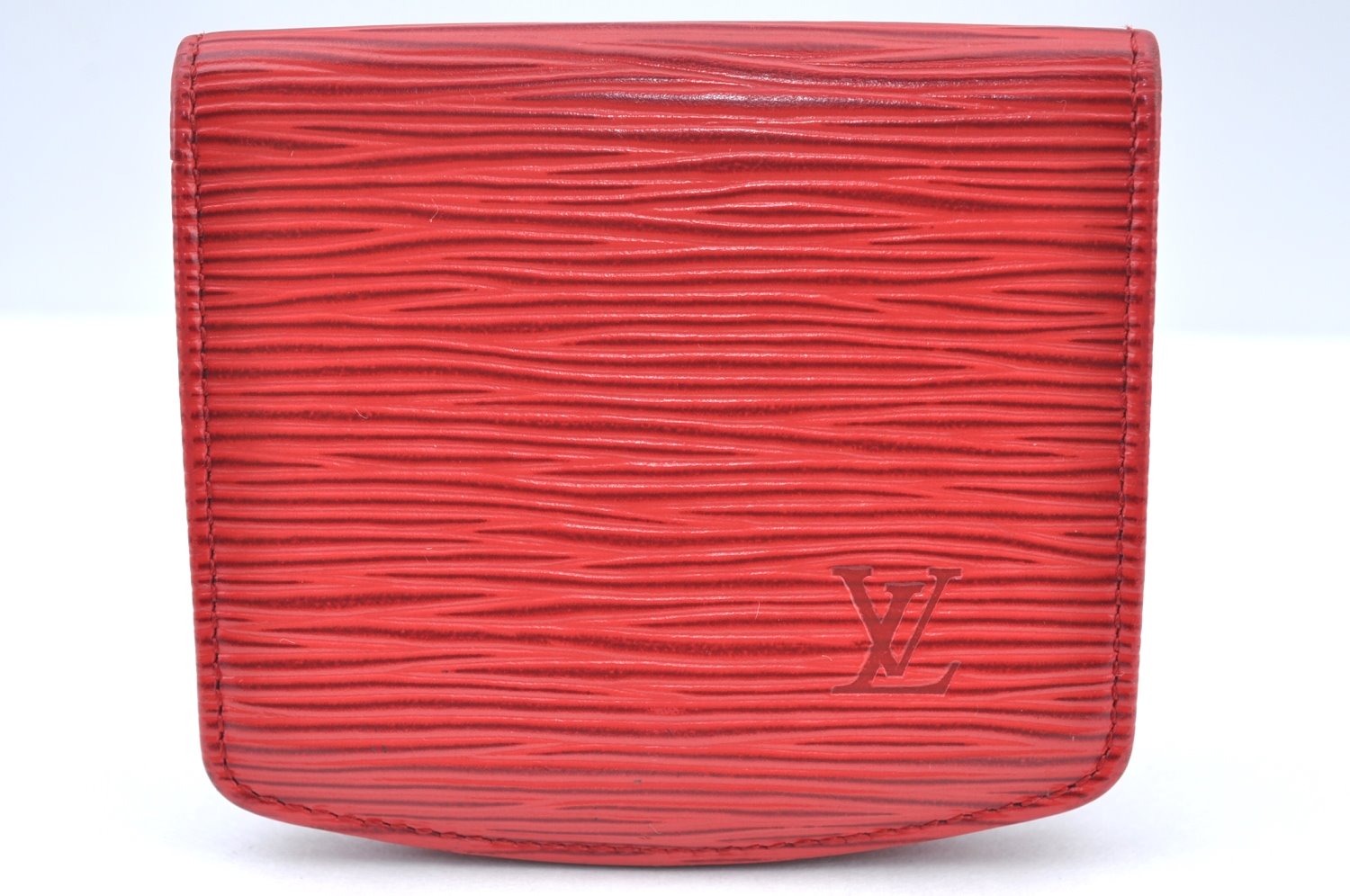 Authentic Louis Vuitton Epi Cuvette Coin Case Wallet Purse Red M63707 LV K4094