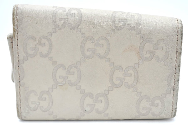 Authentic GUCCI Guccissima Lovely Heart 6 Key Case GG Leather 257217 White K4095