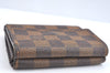 Auth Louis Vuitton Damier Porte Monnaie Billet Carte Credit N61652 Wallet K4096