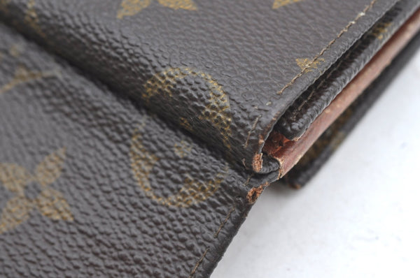 Authentic Louis Vuitton Monogram Porte Monnaie Billets Wallet M61660 LV K4097