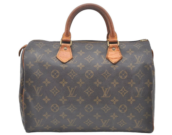 Authentic Louis Vuitton Monogram Speedy 30 Hand Boston Bag M41526 LV Junk K4101