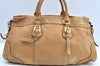 Authentic PRADA Vintage Leather 2Way Shoulder Hand Bag Beige K4106