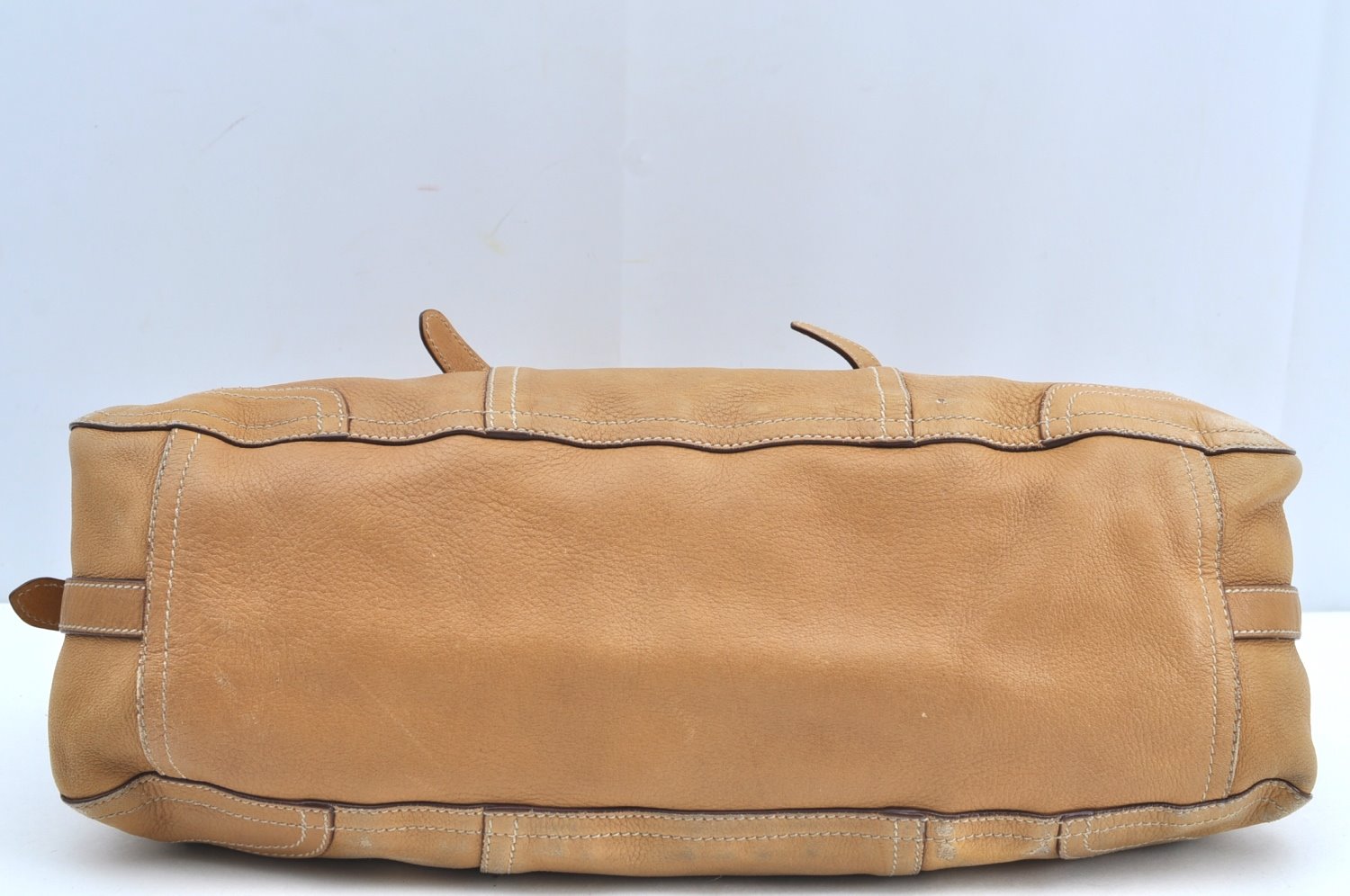 Authentic PRADA Vintage Leather 2Way Shoulder Hand Bag Beige K4106