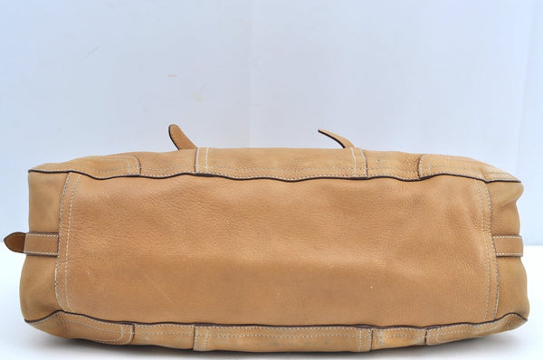 Authentic PRADA Vintage Leather 2Way Shoulder Hand Bag Beige K4106