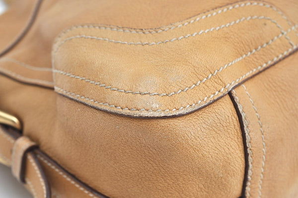 Authentic PRADA Vintage Leather 2Way Shoulder Hand Bag Beige K4106