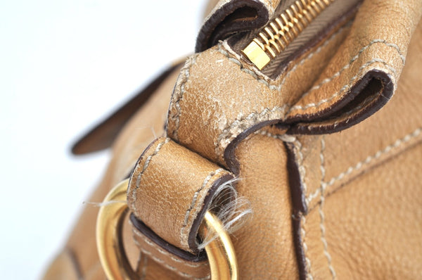 Authentic PRADA Vintage Leather 2Way Shoulder Hand Bag Beige K4106
