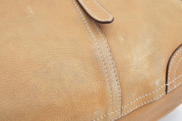 Authentic PRADA Vintage Leather 2Way Shoulder Hand Bag Beige K4106