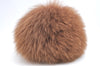 Authentic FENDI Logo Pompom Bag Charm Fur Leather Brown Box K4108