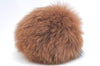 Authentic FENDI Logo Pompom Bag Charm Fur Leather Brown Box K4108