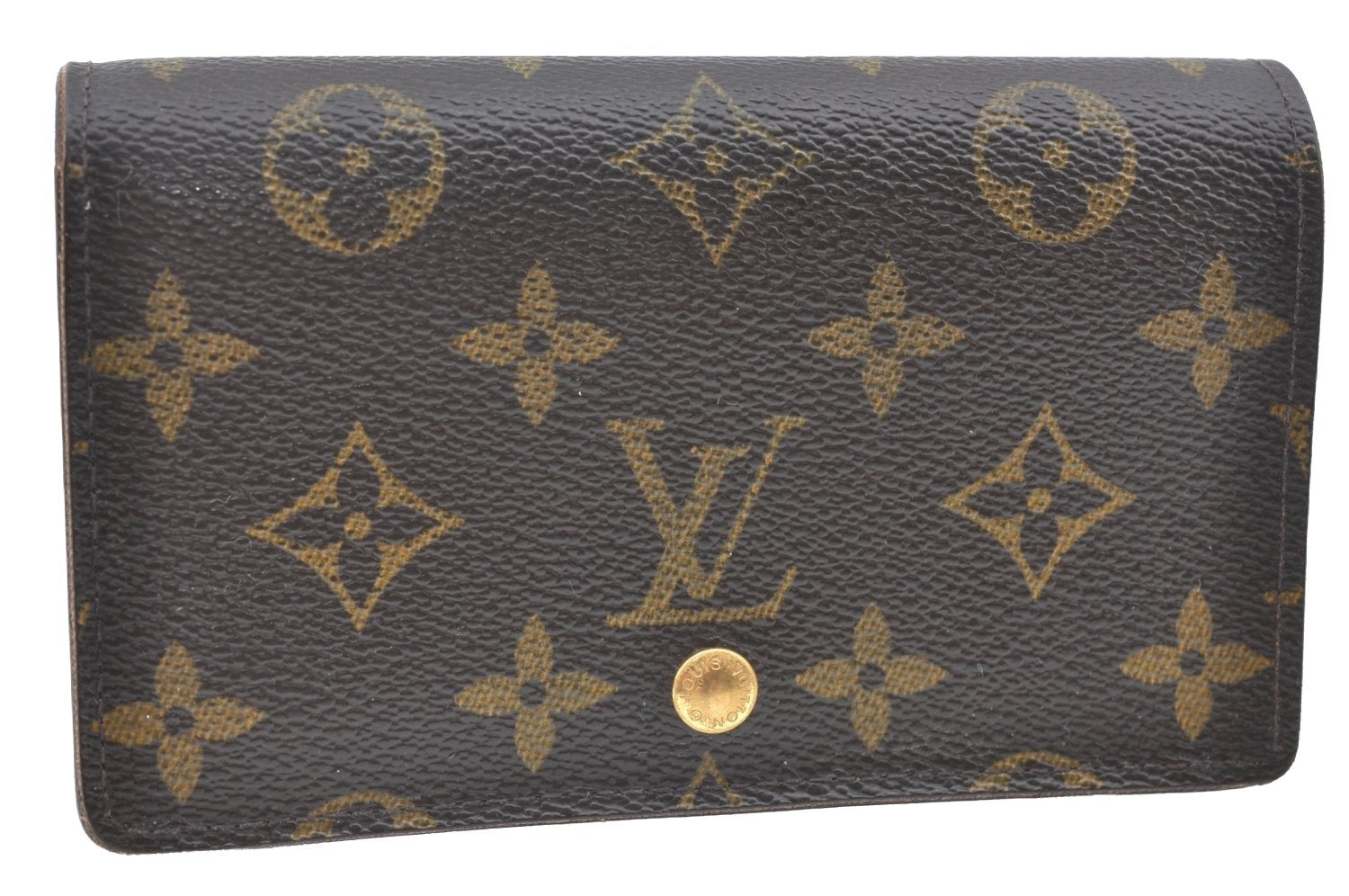 Auth Louis Vuitton Monogram Porte Monnaie Billets Tresor Wallet M61730 LV K4114