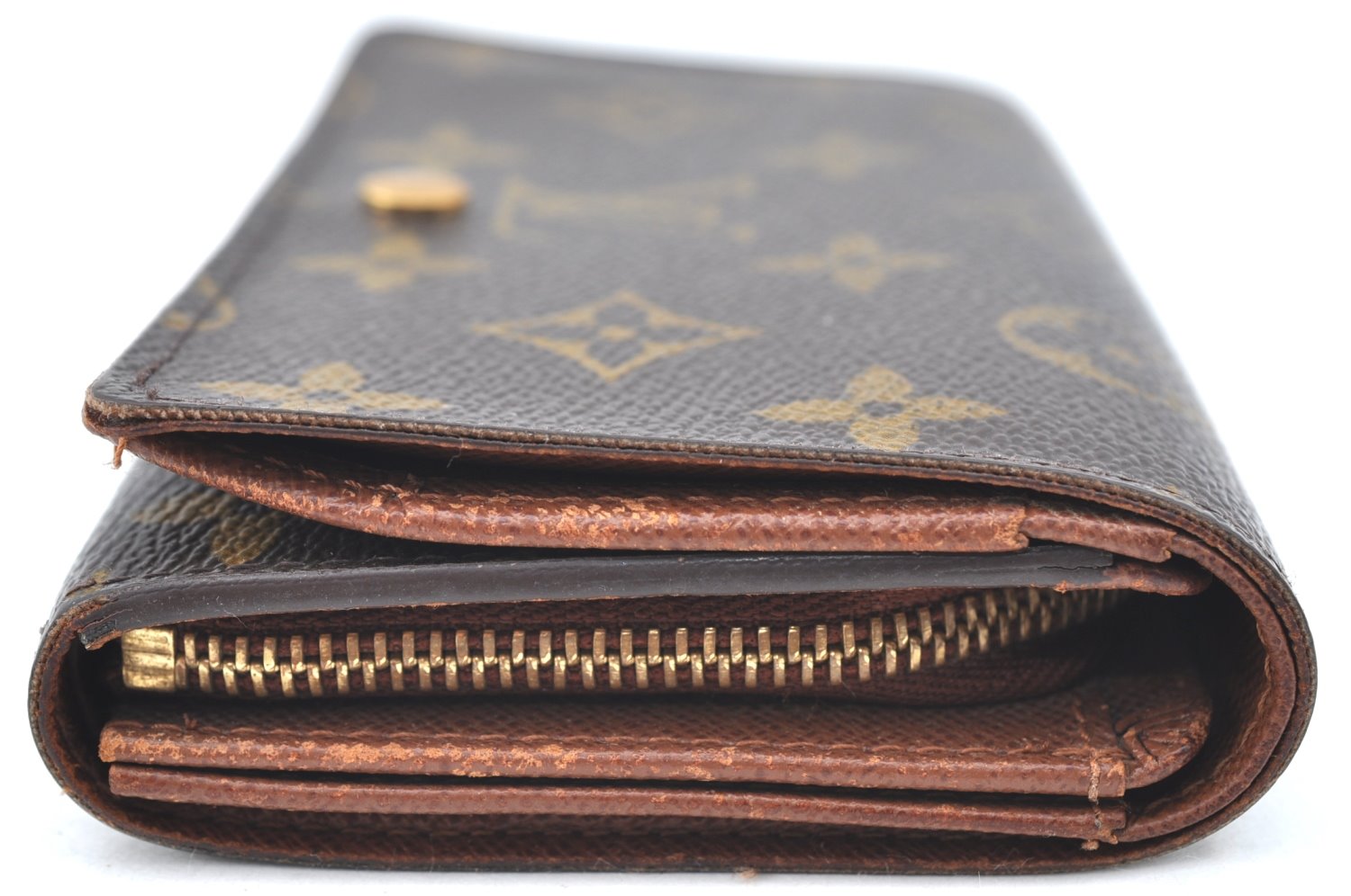 Auth Louis Vuitton Monogram Porte Monnaie Billets Tresor Wallet M61730 LV K4114