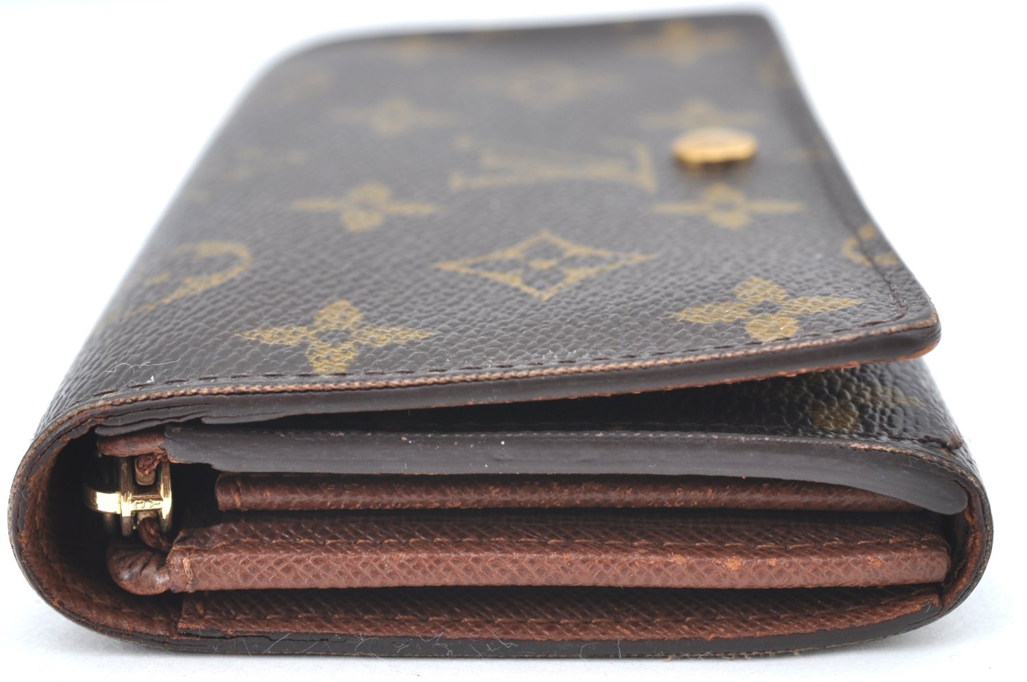 Auth Louis Vuitton Monogram Porte Monnaie Billets Tresor Wallet M61730 LV K4114