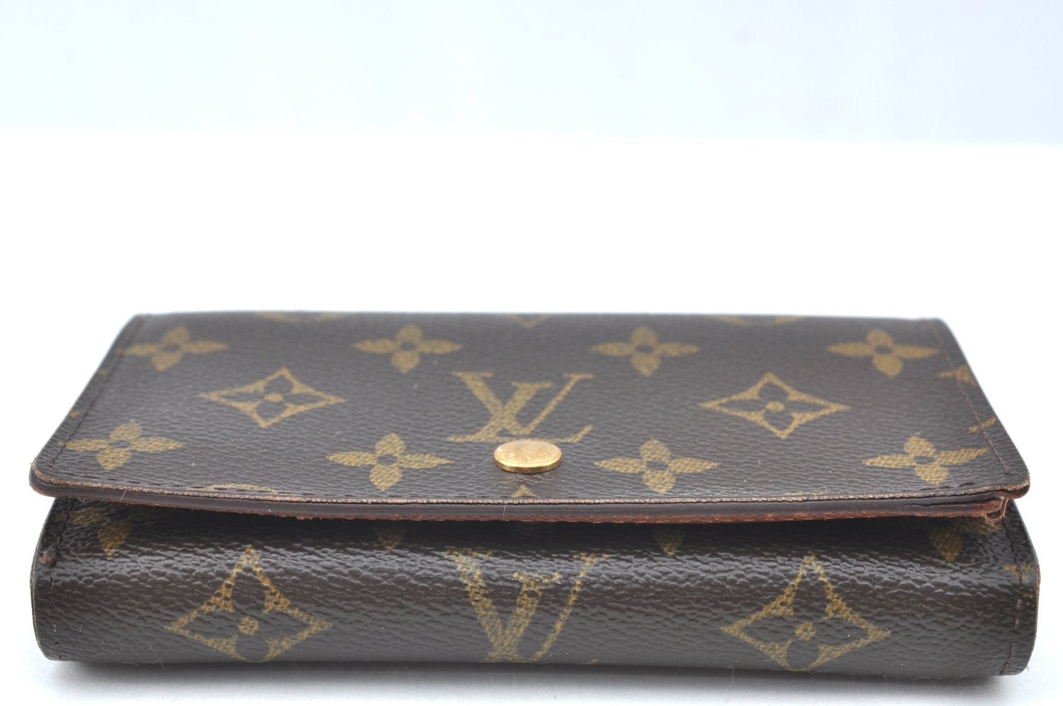 Auth Louis Vuitton Monogram Porte Monnaie Billets Tresor Wallet M61730 LV K4114