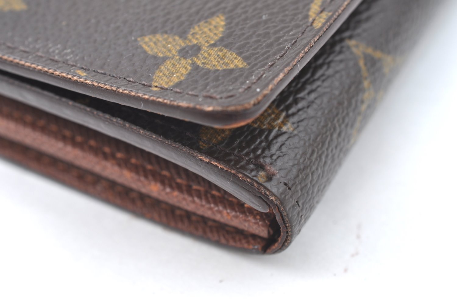 Auth Louis Vuitton Monogram Porte Monnaie Billets Tresor Wallet M61730 LV K4114