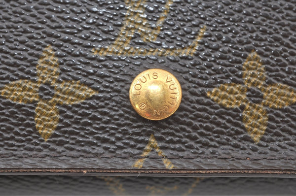 Auth Louis Vuitton Monogram Porte Monnaie Billets Tresor Wallet M61730 LV K4114