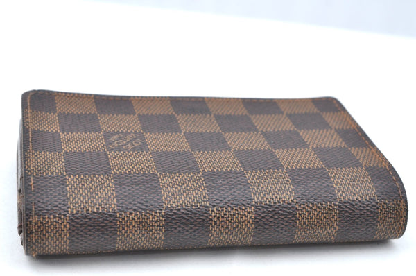 Authentic Louis Vuitton Damier Portefeuille Tresor Wallet Purse N61736 LV K4115