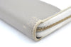 Authentic CELINE Horizontal Cabas Bicolor Long Wallet Leather White Gray K4119