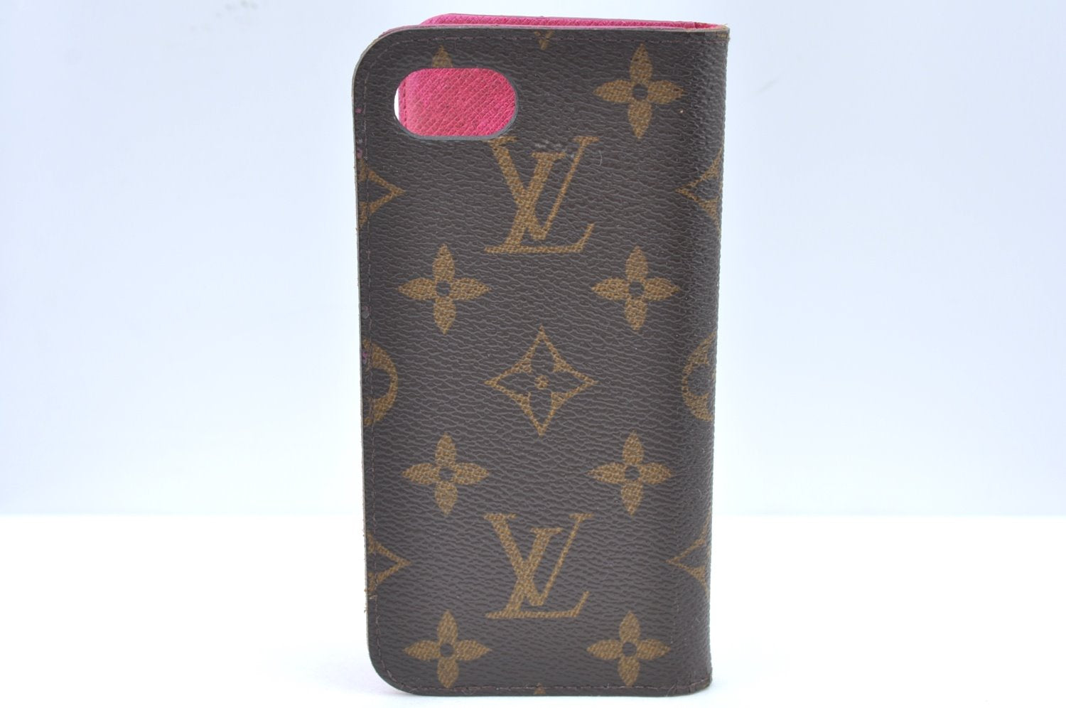 Authentic Louis Vuitton Monogram Folio Iphone 7 8 Case Pink M61906 LV K4121