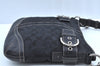 Authentic COACH Signature Shoulder Cross Bag Canvas Leather F03574 Black K4126