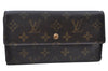 Authentic Louis Vuitton Monogram Porte Tresor International M61215 Wallet K4131