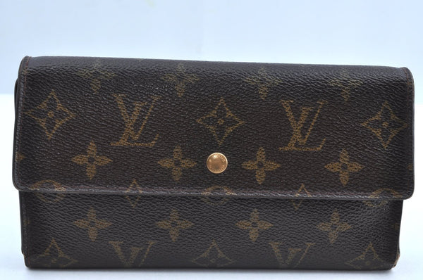 Authentic Louis Vuitton Monogram Porte Tresor International M61215 Wallet K4131