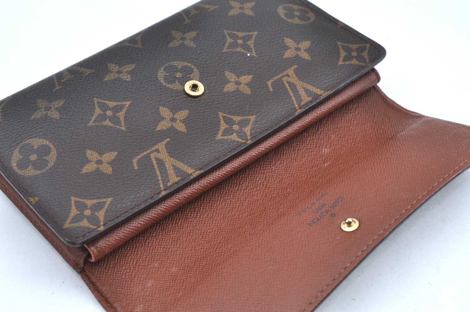 Authentic Louis Vuitton Monogram Porte Tresor International M61215 Wallet K4131