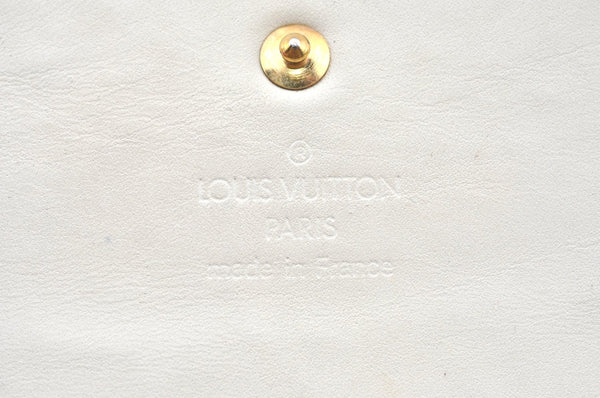 Auth Louis Vuitton Vernis Porte Tresor International Wallet M91354 White K4132