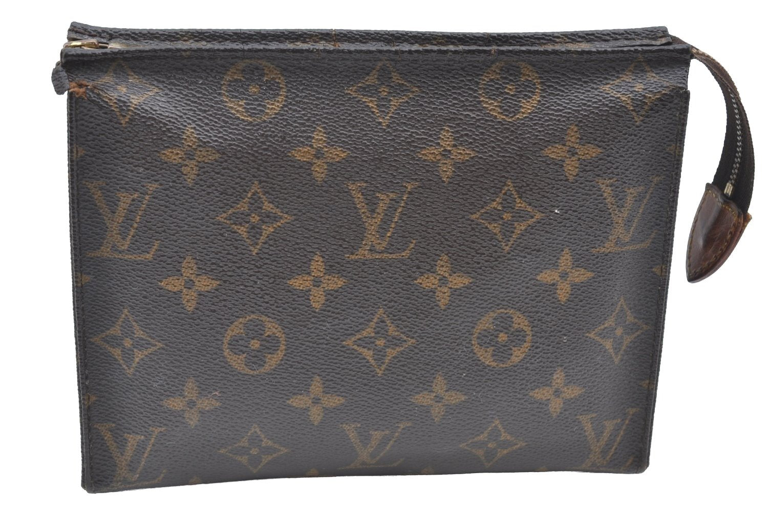 Authentic Louis Vuitton Monogram Poche Toilette 19 M47544 Cosmetics Pouch K4133