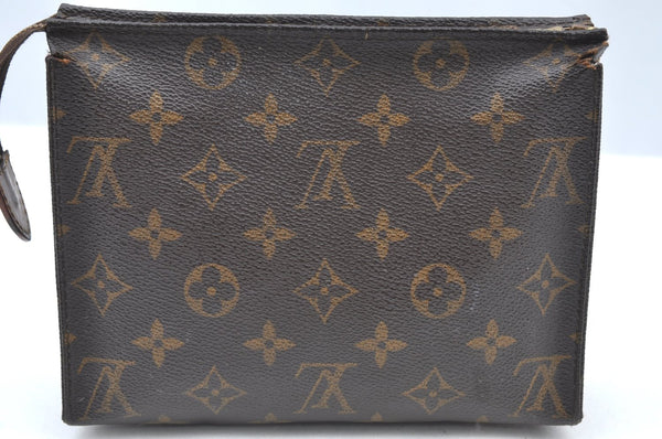 Authentic Louis Vuitton Monogram Poche Toilette 19 M47544 Cosmetics Pouch K4133